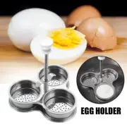 Egg Poacher Pan Stainless Steel Poached Egg Cooker Perfect Maker Spring Handle =