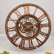 Outdoor Garden Wall Clock, Vintage Roman Wall Clock Garden Clocks Outdoor Waterproof Round Resin Ornaments Outside Clock Outdoor Wall Clock Indoor Outdoor Decoration Resin 40cm Bro