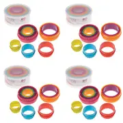 4x 6pc Appetito Double Sided Round Pastry Cookie Cutter Multicolour Baking Tool