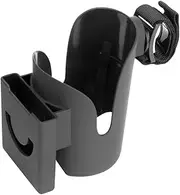 QUMIIRITY Stroller Cup Holder and Phone Rack Black Lightweight Trolley Bottle Shelf for Easy Carrying Compatible with Water Bottles for Parents The Go