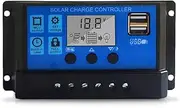 Solar Charge Controller 100A - Upgraded Panel USB Port Battery Intelligent Regulator With Multi-Function Adjustable LCD Display Street Light Controller Blue