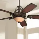 56" Esperanza Vintage Indoor Ceiling Fan with LED Light Remote Bronze Teak Scavo