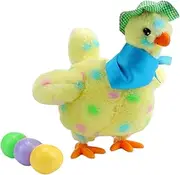 CLSSLVVBN Colorful Hen Doll Gifts Interactive Learning Toy for Children Plush Music Hen is Fun Toy Can Lay Eggs While Dancing, Yellow