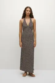 Soame Maxi Dress Espresso Geo