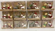 12 Pair Mistletoe Pets Ceramic Salt And Pepper Shakers Christmas Cats and Dogs