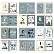 12pc The Peanutshell Boho Reversible Baby Milestone Card 18cm Cardboard Props