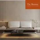 Luxury Leather cushioned headboard Levitation Bed frame with Two Bed Side Tables