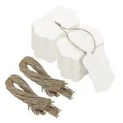 500Pcs White Price Tags with Twine String, 2.76 x 1.97 Inch Scalloped Gift Tags