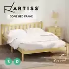 Artiss Wooden Bed Frame Double Single Size Timber Base With Optional SOFIE Oak