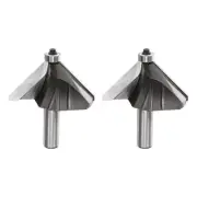 2pcs 45 Degree Chamfer Router Bit 1/2" Shank 1-1/2" Cutting Edge Carbide, Black