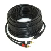 50ft 3.5mm Premium Mini-Stereo TRS Male to 2 RCA Male Audio/Speaker Cable