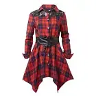 Casual Shirt Lapel Single Breasted Waist Tight Casual Plaid Shirt Comfy