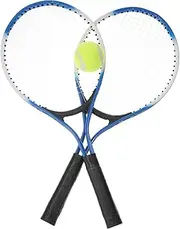 Parliky 1Set Mini Alloy Tennis Racket for Parent Sports Game Lightweight Design for Outdoor Play Includes Rackets Tennis Ball Black