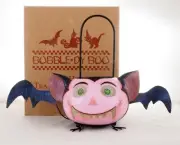 Bobble Dy Boo #70409 Bat Head Tea Light Candle Holder Lantern Halloween Gift NWT