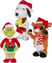 12 Pack - Animated Plush Christmas Characters,Grinch,Snoopy,Rudolph,Minion Kevin