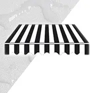 THBSHZMZR Manual Patio Awning Fabric Replacement 8'x6.5' 11.5'x10' 16'x10' Retractable Sunshade Shelter Replacement Cloth for Window Door Shop(Black White,2x1.5m/6.5x5ft)