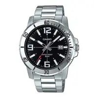 在飛比找Yahoo!奇摩拍賣優惠-【金台鐘錶】CASIO 卡西歐 日期顯示 不鏽鋼錶帶 防水5