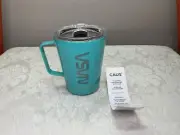 CAUS Coffee Tumbler with Handle + Lid Turquoise NASA - 12 Ounce NEW