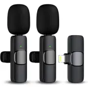 Lavalier Wireless Microphone Audio for Video Recording Lightning Connector 2 Pcs