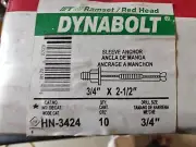 Red Head Dynabolt HN-3424 Concrete Sleeve Anchor 3/4" x 2-1/2" (10 Pack)