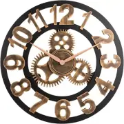 23" Inch Noiseless Silent Non-Ticking Wall Clock - Large 3D Retro Rustic Country