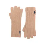 [Ralph Lauren] Ralph Lauren Cable-knit Logo-embroidered Gloves ONE SIZE NEUTRALS