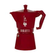 Bialetti Moka Exclusive Red 6 Cup - Stove Top 6 Cup