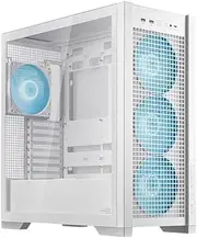 ASUS TUF Gaming GT302 ARGB ATX mid-tower case, four 140 x 28 mm ARGB fans for high airflow and static pressure, interchangeable Tempered glass and Mesh side panel, hidden-connector motherboard support