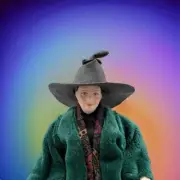 MINIATURE DOLLHOUSE 1:12 SCALE PORCELAIN HARRY POTTER MRS. MCGONAGALL DOLL-CD28A