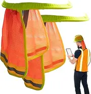[Generic] Hard Hat Neck Shade - Cooling Mesh Sun Shield | High Visibility Safety Cover | Breathable Elastic Shade Protector, Reflective Trim Neck Guard, Lightweight Fit for Construction Site Workers
