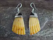 Santo Domingo Shell Inlay Dangle Shell Earrings Aguilar