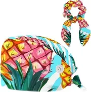 [YTYVAGT] Scrub Caps Women,Scrub Hats Suitable for Women,Colored Stripe Watercolor Pineapple