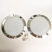 6.5" Speaker Cover Grill For Car Audio DJ PA Speaker Chrome ABS Frame White Mesh