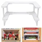 Adjustable Kitchen RV Shelf Spice Jar Rack Stackable Storage Refrigerator Cupboa