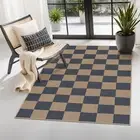 Checkered Easy Jute Indoor Outdoor Carpet, 3X5 Washable Rugs for Entryway Living