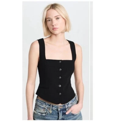 Rag & Bone Mariana Crepe Vest in Black. NWT. Size 4. Retail- $300