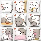 Cartoon Cute Pillow Case Mocha Mochi Peach Cat Cushion Cover Pillow Cover