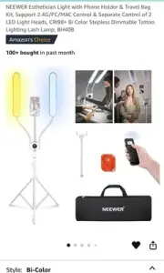 NEEWER Esthetician Light with Phone Holder & Travel Bag Kit, Support 2.4G/PC/MAC