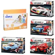 SlubanKids Cars Building Blocks 643 Pcs With Coloring Play Mat & Markers (5) Set