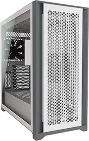CORSAIR 5000D Airflow Tempered Glass Mid-Tower ATX Case (High-Airflow Front Panel, Corsair RapidRoute Cable Management System, Two Included 120mm Fans, Motherboard Tray with Fan Mounts) White