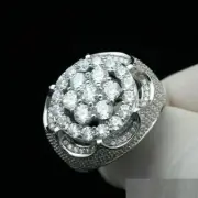 2.40Ct Round Cut Simulated Diamond White Gold Plated Men's Engagement Ring
