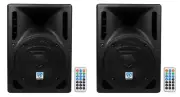 (2) Rockville RPG8BT 8" Powered DJ PA Speakers BlueTooth, USB, SD - 800w