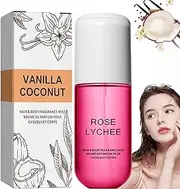 Vanilla Coconut Perfume for Women, Body & Hair Fragrance Mist, Coconut Vanilla Perfume, 50ml Hair & Body Fragrance Mist(Rose Lychee)