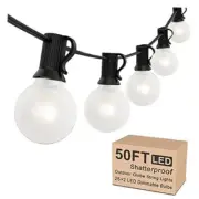 Outdoor String Lights 50Ft G4O Globe LED Patio Lights with 27 Shatterproof G40