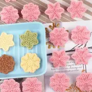 Claus Plunger Cookie Cutter Baking Mould Christmas Biscuit Mold 3D Snowflake