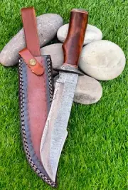 Fixed Blade Knife with Sheath 13.5 Inch Handmade Custom Damascus Hunting Knife
