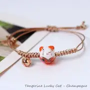 Ceramic Lucky Cat Bracelet Tangerine Lucky Cat - Champagne - One Size