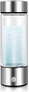 Hydrogen Water Generator 2-in-1 Hydrogen Water Bottle Portable Hydrogen Rich Water Glass Health Cup 3 Minutes Make Hydrogen Production Concentration Up to 800-1600 PPB 420 Ml(Silver)