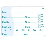 DAYMARK 113390 Shelf Life Label,Blue,PK250 6GUV1