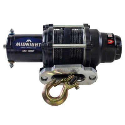 Viper Midnight UTV Winch Kit 3000 lb With 50 ft Black Synthetic Rope With Mount